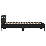 vidaXL Cadre de lit avec tête de lit et LED noir 160x200 cm