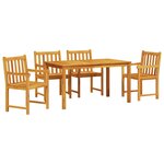 vidaXL Ensemble de salle à manger pour jardin 5 pc Marron