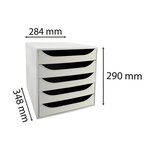 Module De Classement Ecobox+ Office 5 Tiroirs - Gris - Exacompta