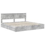 vidaXL Lit de Rangement Gris béton 200 x 200 cm Bois d'ingénierie