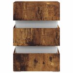 vidaXL Table de chevet à LED chêne fumé 45x35x67 cm bois d'ingénierie