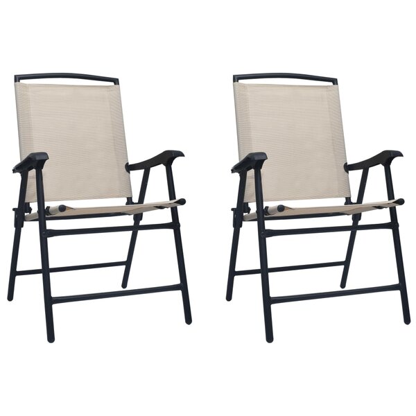 vidaXL Chaises de jardin pliables lot de 2 Textilène Crème