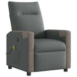 vidaXL Fauteuil de massage inclinable Gris foncé Tissu