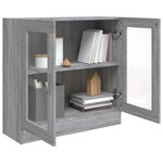 vidaXL Armoire à vitrine Sonoma gris 82 5x30 5x80 cm Bois d'ingénierie