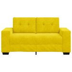 vidaXL Canapé deux places avec coussin Jaune Velours