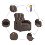 vidaXL Fauteuil inclinable de massage Marron Similicuir