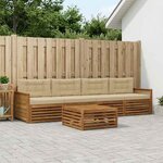 vidaXL Ensemble de canapés d'extérieur 5 Pièces Naturel et Beige