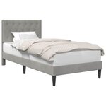 vidaXL Cadre de lit avec tête de lit Gris clair 100 x 200 cm Velours
