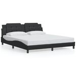 vidaXL Cadre de lit avec tête de lit Noir 180x200 cm Similicuir