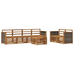 vidaXL Ensemble de canapés d'extérieur 7 Pièces Naturel