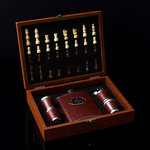 Coffret cadeau jeu d'échecs flasque et verres à shooter