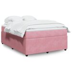 vidaXL Sommier à lattes de lit avec matelas Rose 140x190 cm Velours