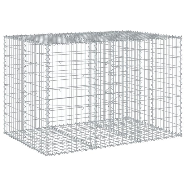 vidaXL Panier gabion avec couvercle 150x100x100 cm fer galvanisé