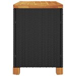 vidaXL Boîte de rangement de jardin noir résine tressée bois d'acacia