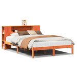vidaXL Lit bibliothèque sans matelas cire marron 140x200 cm pin massif