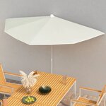 vidaXL Demi-parasol de jardin avec mât 180x90 cm sable