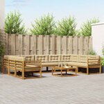 vidaXL Ensemble de canapés d'extérieur 10 Pièces Naturel et Beige