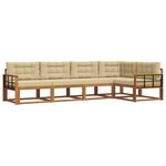 vidaXL Ensemble de canapés d'extérieur 5 Pièces Naturel et Beige