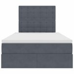 vidaXL Lit avec rangement et LED Gris foncé 120 x 200 cm Velours