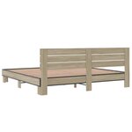 vidaXL Cadre de lit chêne sonoma 180x200 cm bois d'ingénierie et métal