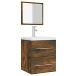 vidaXL Armoire de salle de bain avec miroir Chêne fumé 41x38 5x48 cm