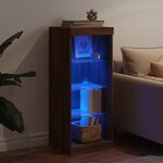 vidaXL Buffet avec lumières LED chêne marron 41x37x100 cm