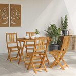 vidaXL Chaises de bistrot d'extérieur Naturel Bois d'Acacia Massif