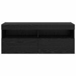 vidaXL Meuble TV mural Chêne noir 100 x 30 x 40 cm Bois d'ingénierie