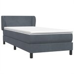 vidaXL Sommier à lattes de lit et matelas gris foncé 90x220 cm velours