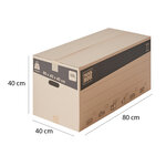 Lot de cartons de déménagement 128l - 80x40x40cm - made in france - 70  fsc certifé - charge max 20kg - pack & move
