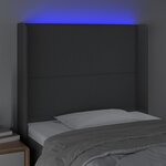 vidaXL Tête de lit à LED Gris foncé 83x16x118/128 cm Tissu