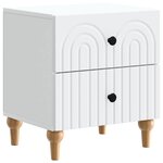 vidaXL Cabinet de chevet avec tiroir 2 Pièces Blanc 43 x 34 5 x 48 cm