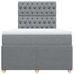 vidaXL Sommier à lattes de lit avec matelas Gris clair 120x200cm Tissu