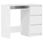 vidaXL Bureau Blanc brillant 90x45x76 cm Bois d’ingénierie