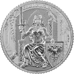 Monnaie GERMANIA Queen on the Throne 1/10 Oz Argent 1 Mark Germania 2026 (PRÉCOMMANDE)