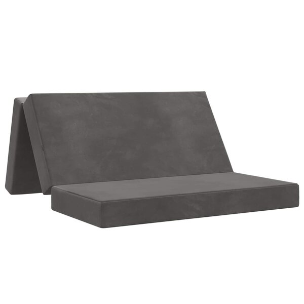 vidaXL Canapé-lit pliable 140 x 67 x 45 cm Gris foncé