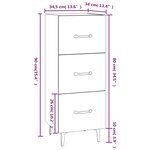 vidaXL Buffet Sonoma gris 34 5x34x90 cm Bois d'ingénierie
