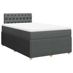 vidaXL Sommier à lattes de lit avec matelas Gris foncé 120x200cm Tissu