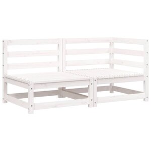 vidaXL Canapé de jardin 2 places blanc bois de pin massif
