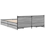 vidaXL Cadre de lit et tiroirs sonoma gris 135x190 cm bois ingénierie