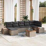 vidaXL Ensemble de canapé de jardin 8 Pièces Gris 319 x 154 x 85 cm