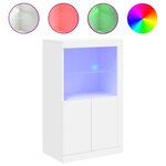 vidaXL Armoire latérale avec éclairage LED blanc bois d'ingénierie