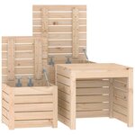 vidaXL Ensemble de boîtes de jardin 3 Pièces bois de pin massif