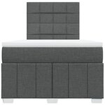 vidaXL Sommier à lattes de lit avec matelas Gris foncé 120x200cm Tissu