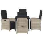 vidaXL Ensemble de salle à manger pour jardin 5 Pièces Gris clair