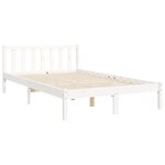 vidaXL Cadre de lit avec tête de lit blanc petit double bois massif