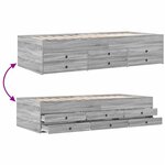 vidaXL Lit de jour et tiroirs sonoma gris 100x200cm bois d'ingénierie