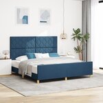 Lit vidaXL bleu 180x200 cm en tissu