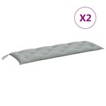 vidaXL Coussins de banc de jardin lot de 2 gris clair mélangé tissu