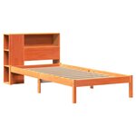 vidaXL Lit bibliothèque sans matelas cire marron 75x190 cm pin massif